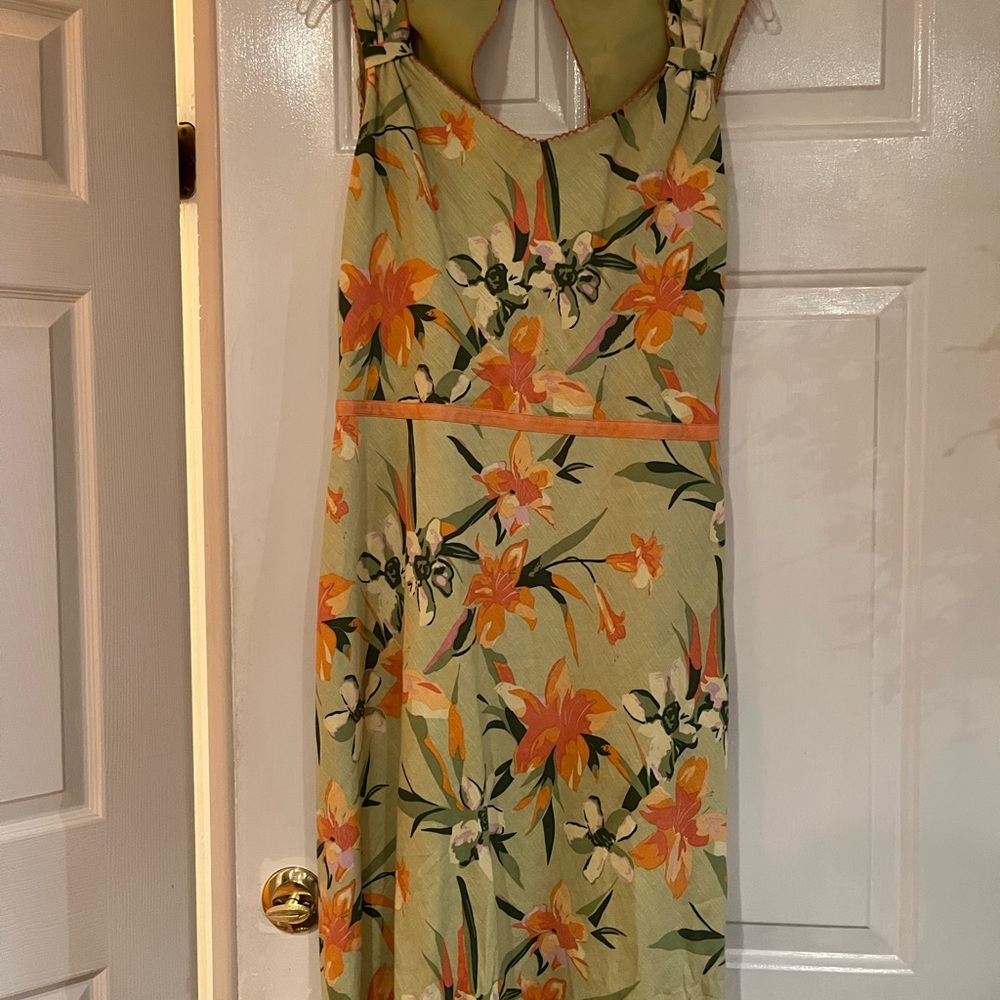 Adrianna Papell Orange Halter Sundress Midi
